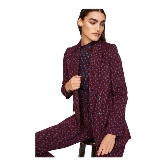 DVF Diane von Furstenberg NWT Bien Graphic Print Double Breasted Blazer Size 6 - Picture 15 of 16